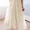 Thumbnail: Elastic Waist Ruffle Tulle Maxi Dress in Off White