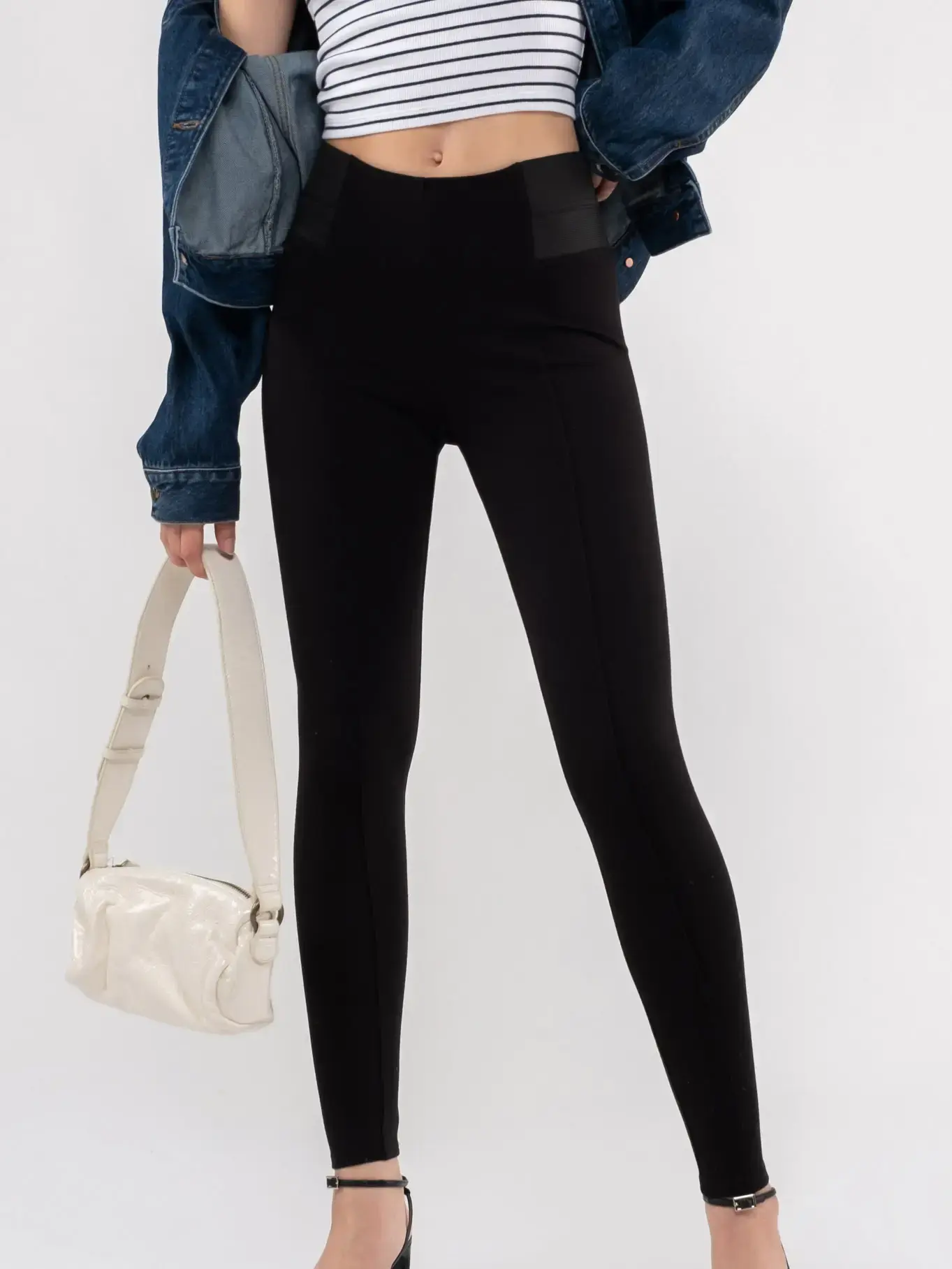Elastic waist skinny pants