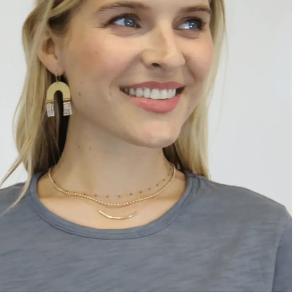 Thumbnail: Erin Gray Moonglow Dangler Stormy Blue Skies & Gold Filled Earrings