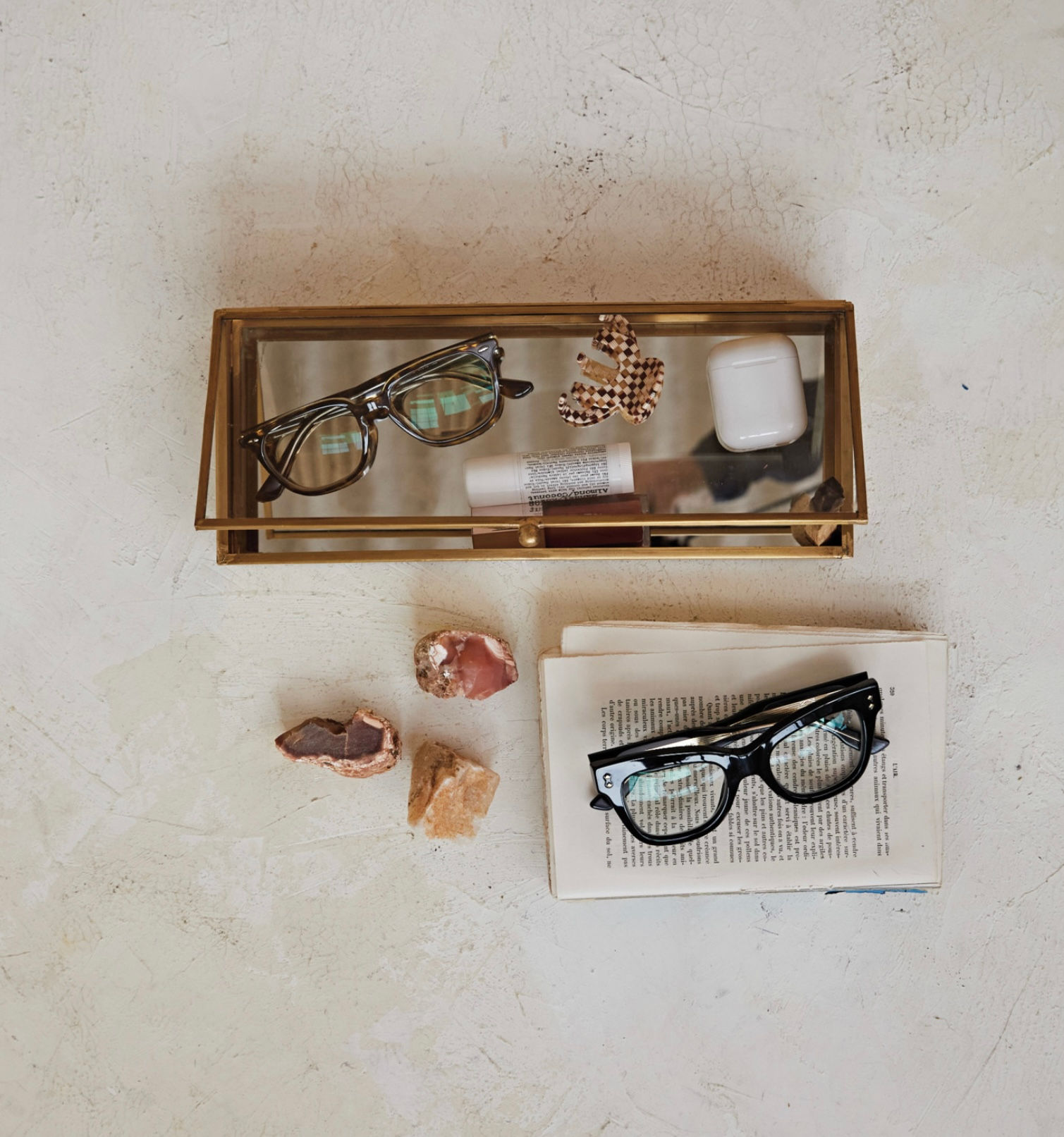 Mirrored Brass Box with Antique Finish