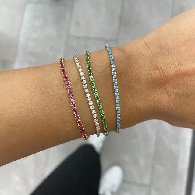 Thumbnail: Chloe Tennis Bracelet in Turquoise