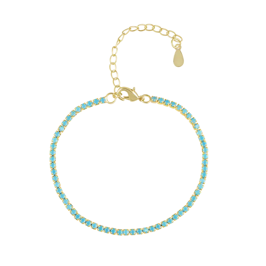 Chloe Tennis Bracelet in Turquoise