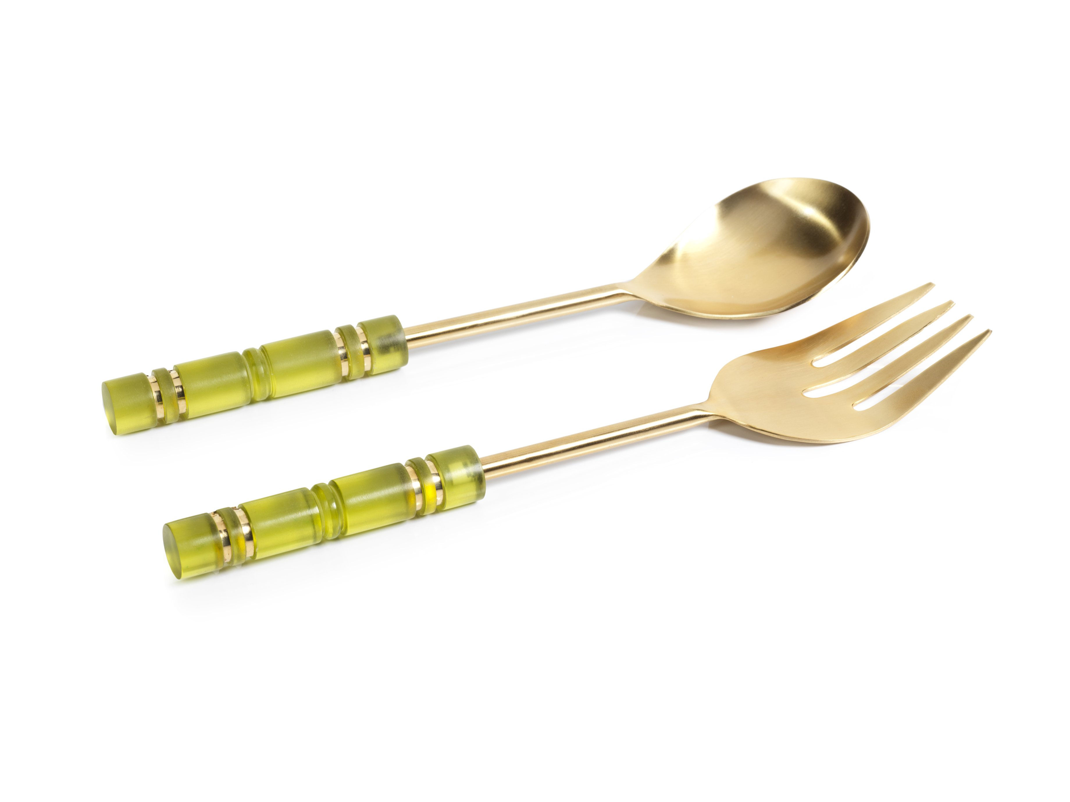 Resin and Gold Metal Salad Servers