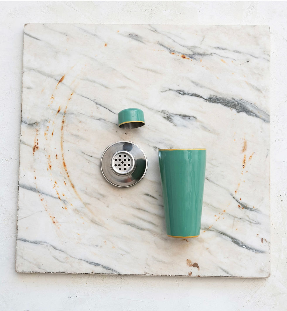 Thumbnail: Stainless Steel Cocktail Shaker- Turquoise & Yellow