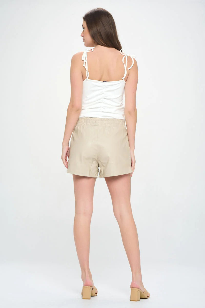 Thumbnail: Ivory Vegan Leather Short
