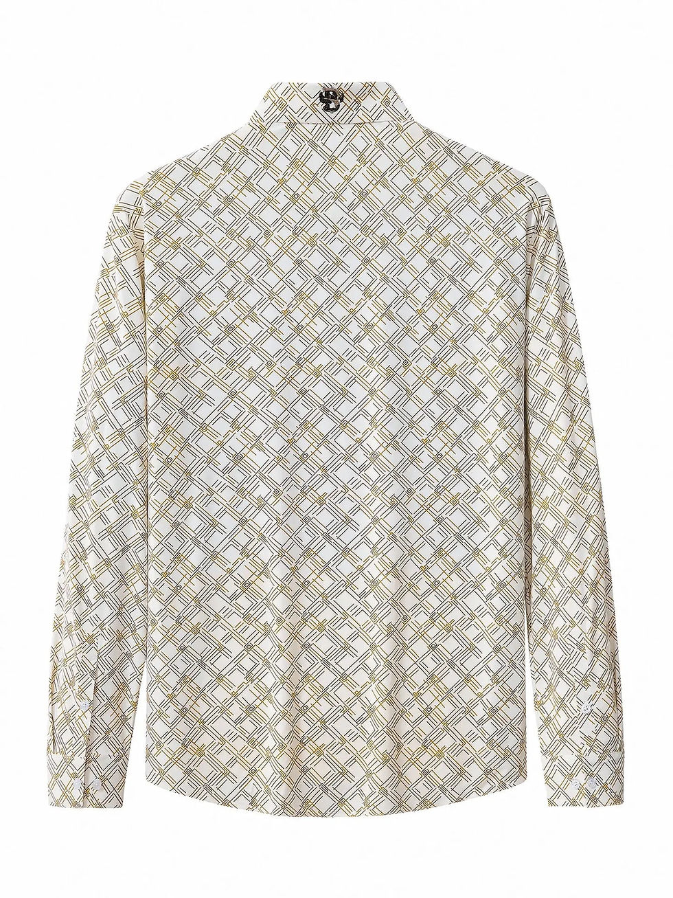 Thumbnail: ELS105-Seamless Geo Print Shirt – El Baron-White
