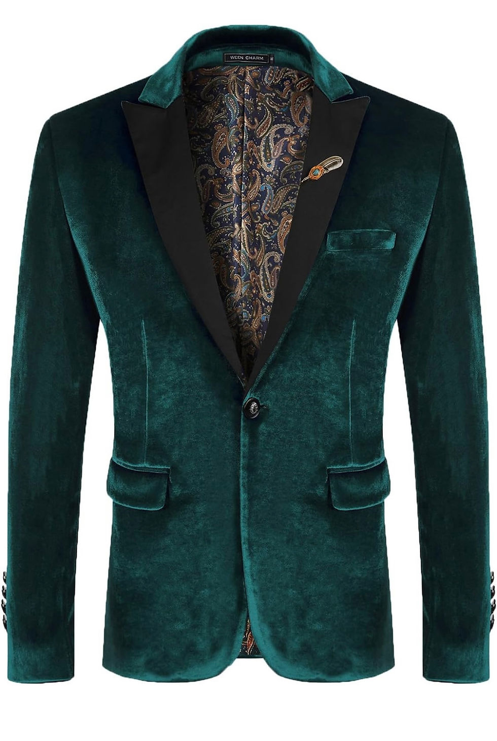 Thumbnail: Mens Velvet Blazer Slim-Fit Fashion Solid Suit Jacket