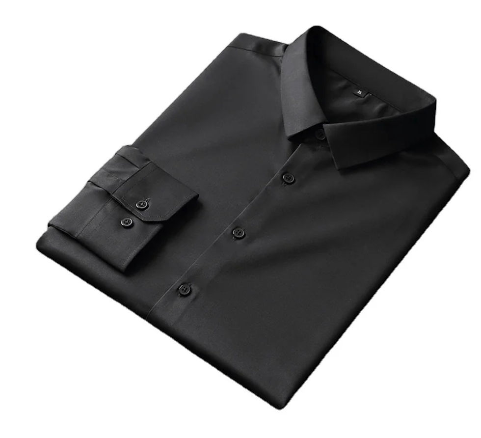 Thumbnail: Business shirt solid color non-iron anti-wrinkle slim breathable stretch men's s