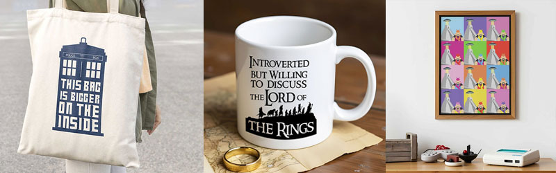 a selection of geek gifts