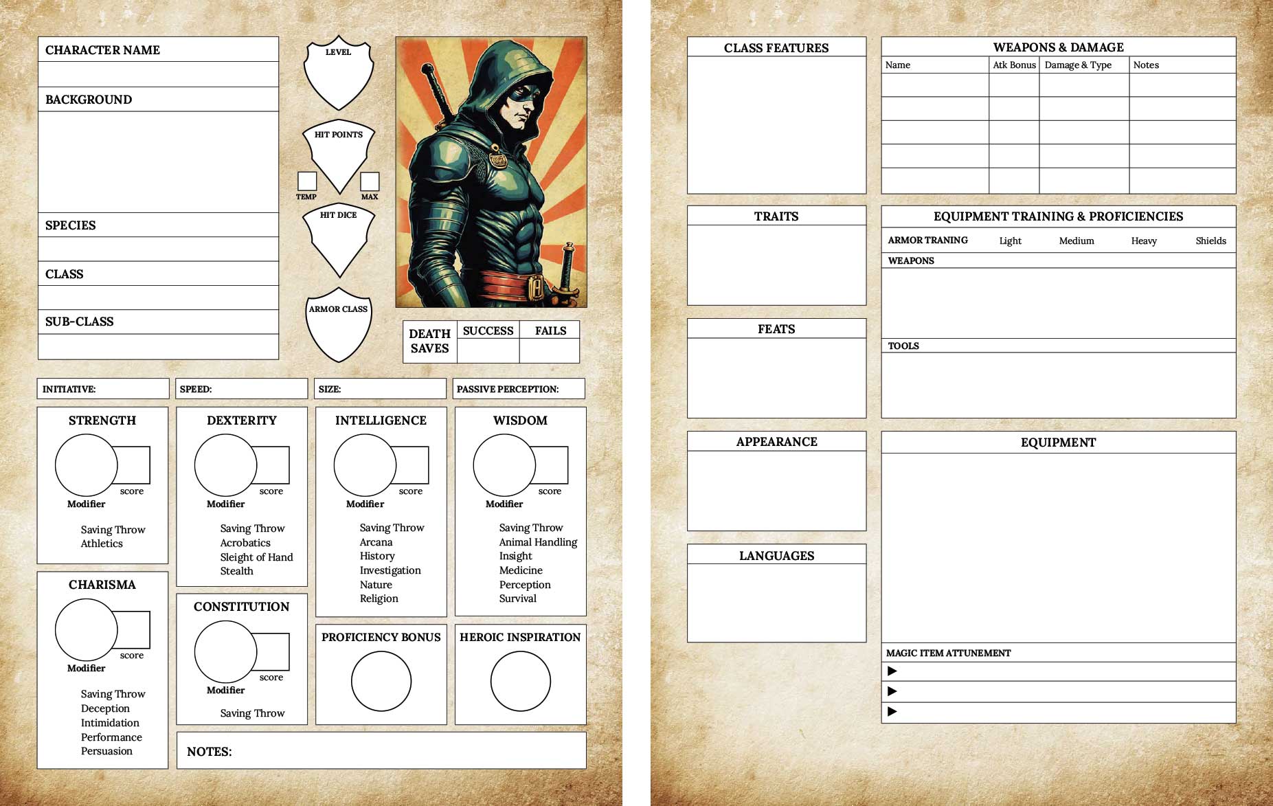 dungeons and dragons character sheet - rogue