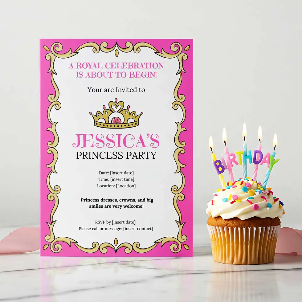 Thumbnail: Princess Party DIY Bundle - invitation