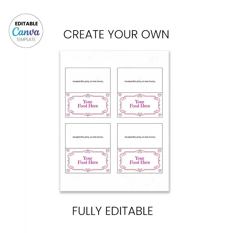 Thumbnail: Princess Party Food Labels - editable