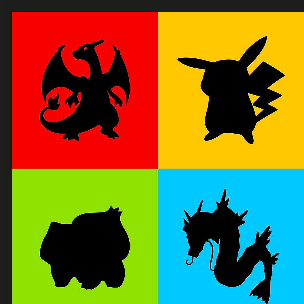 Thumbnail: Charizard, Pikachu, Snorlax, and Gyarados silhouettes