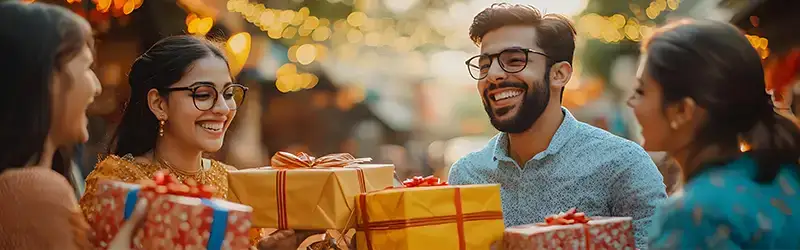 friends gifting each other gifts