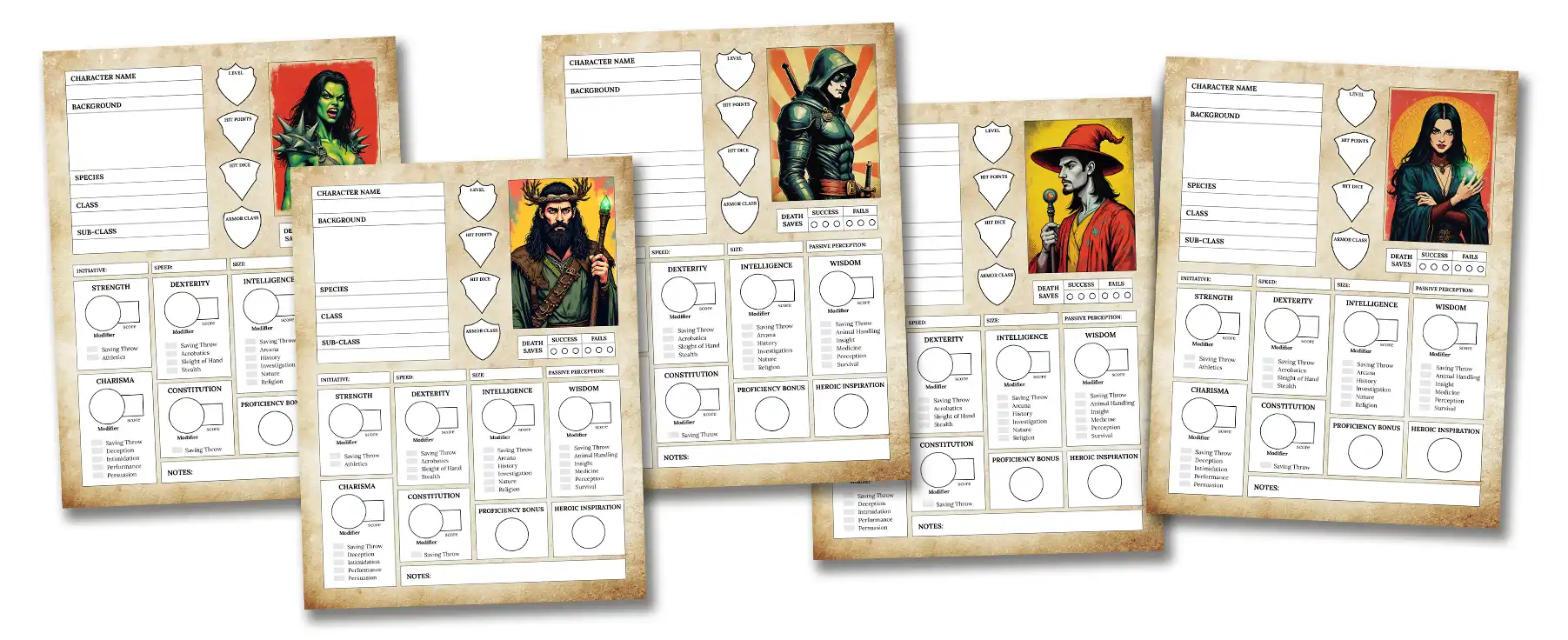 dungeons and dragons character sheets