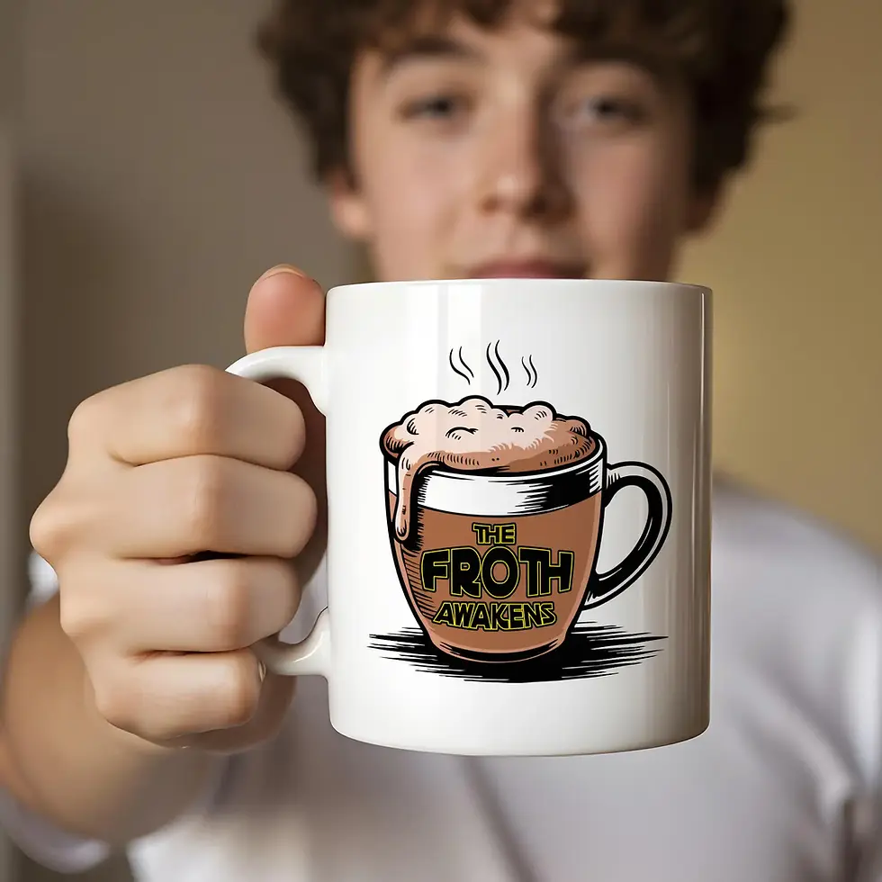 Thumbnail: Bou holding a Star Wars Mug - The Froth Awakens