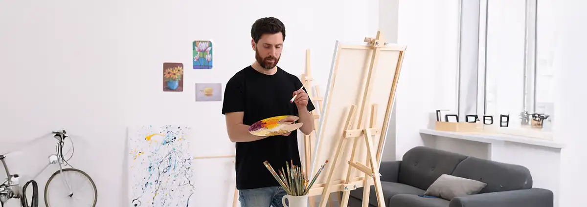 man painting art