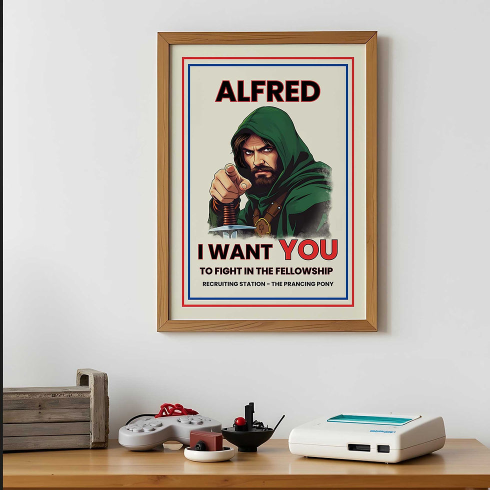 Thumbnail: Aragorn - Lord of the rings poster - wodden frame