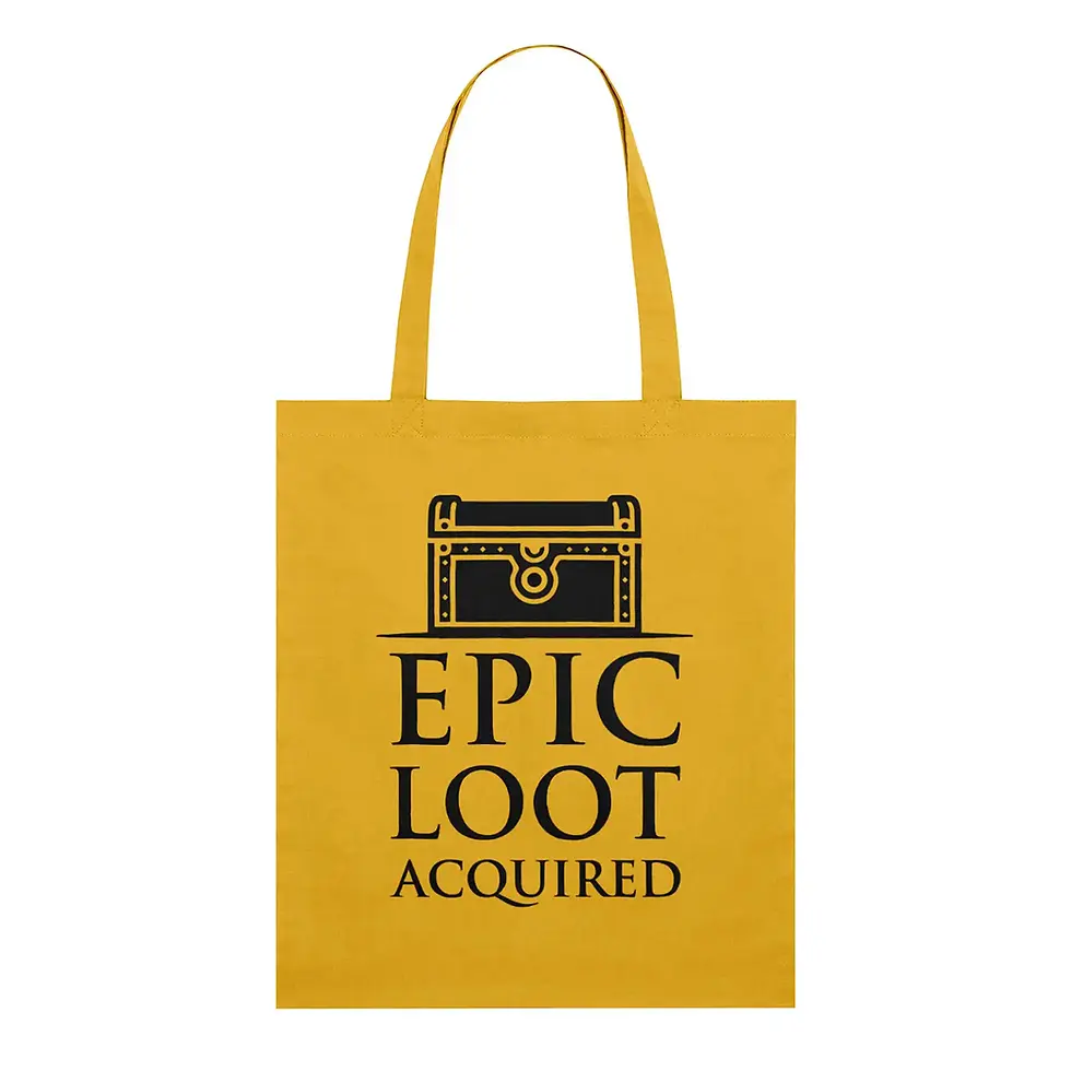 Thumbnail: DnD Tote - epic loot acquired - yellow