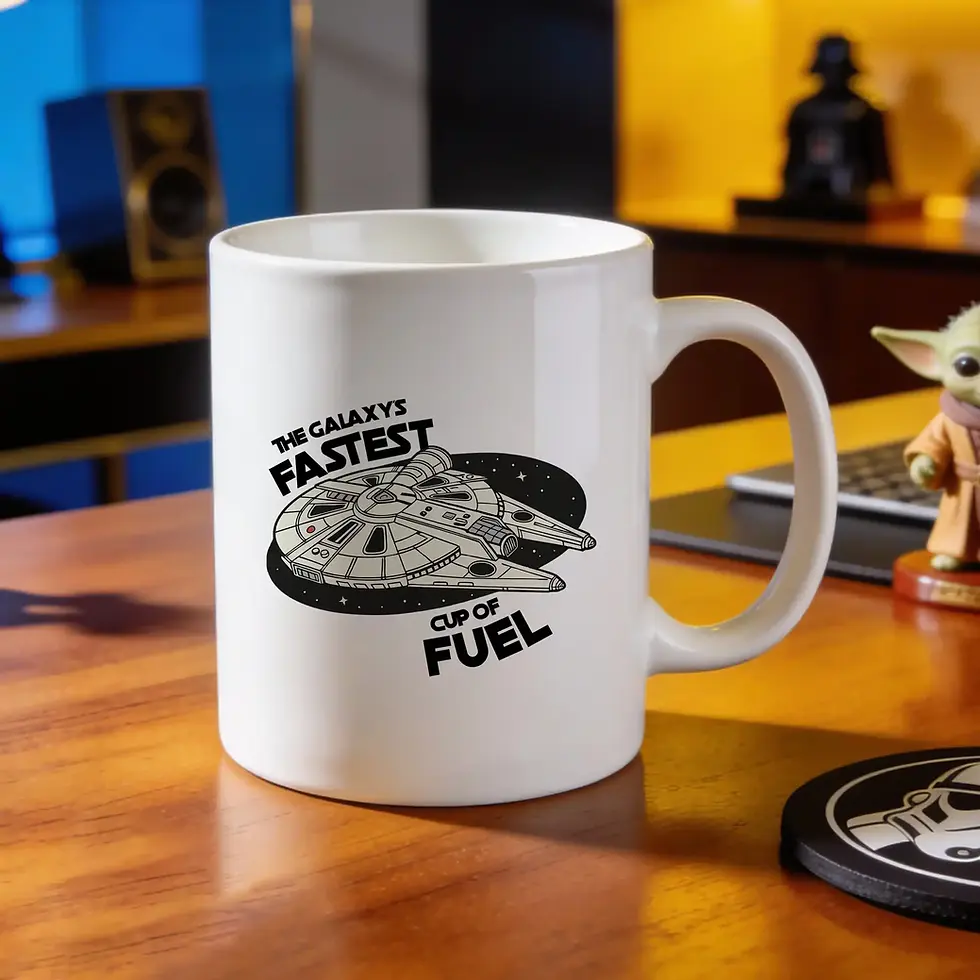 Star Wars Mug - Millenium Falcon - on wooden table