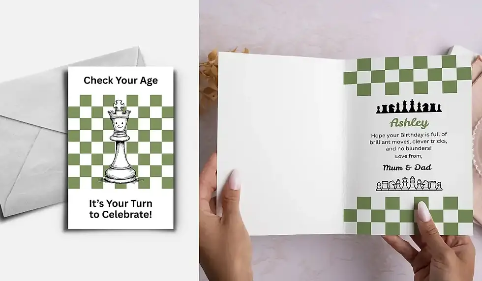 editable chess birthday card