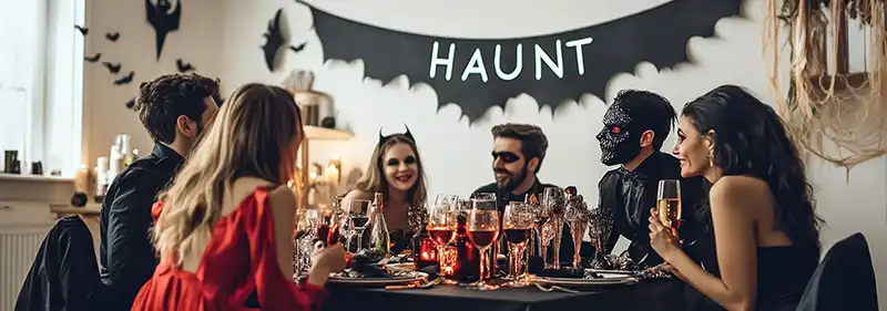 friends at a halloween party
