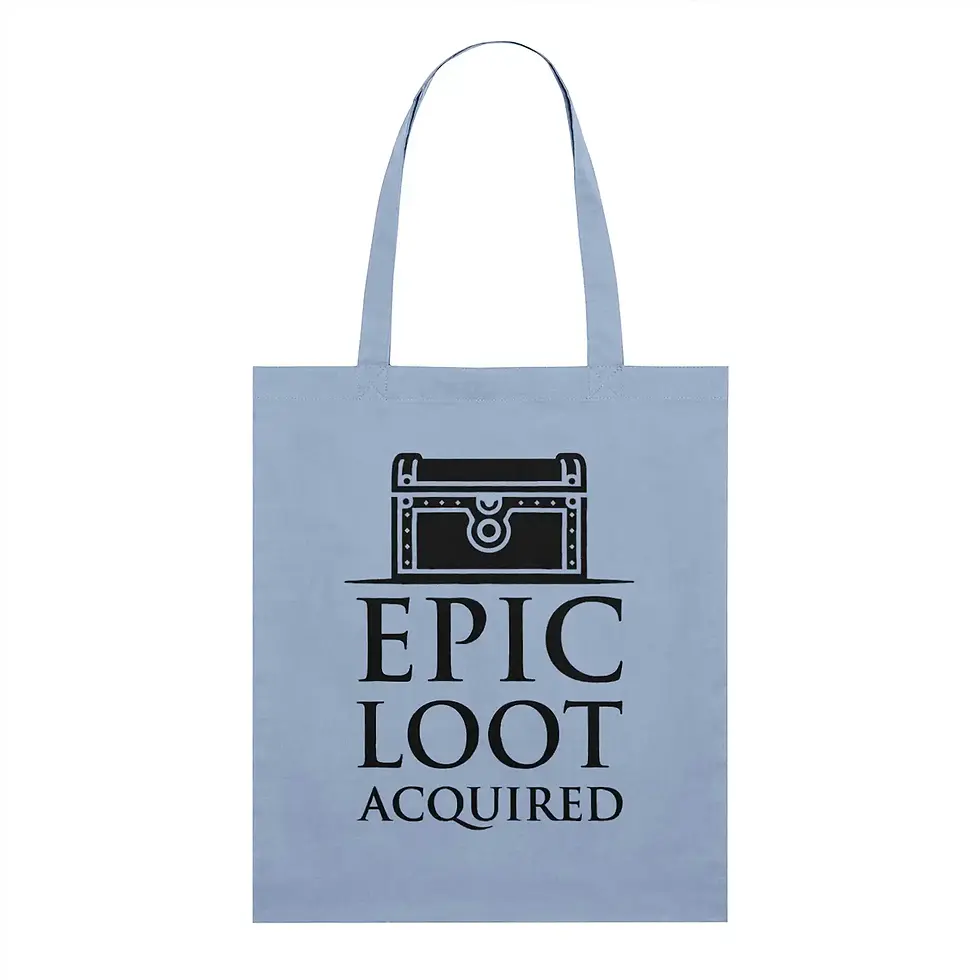 Thumbnail: DnD Tote - epic loot acquired - blue