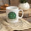 Thumbnail: A white mug with a green hobbit door: Second Breakfast Club: LOTR gift