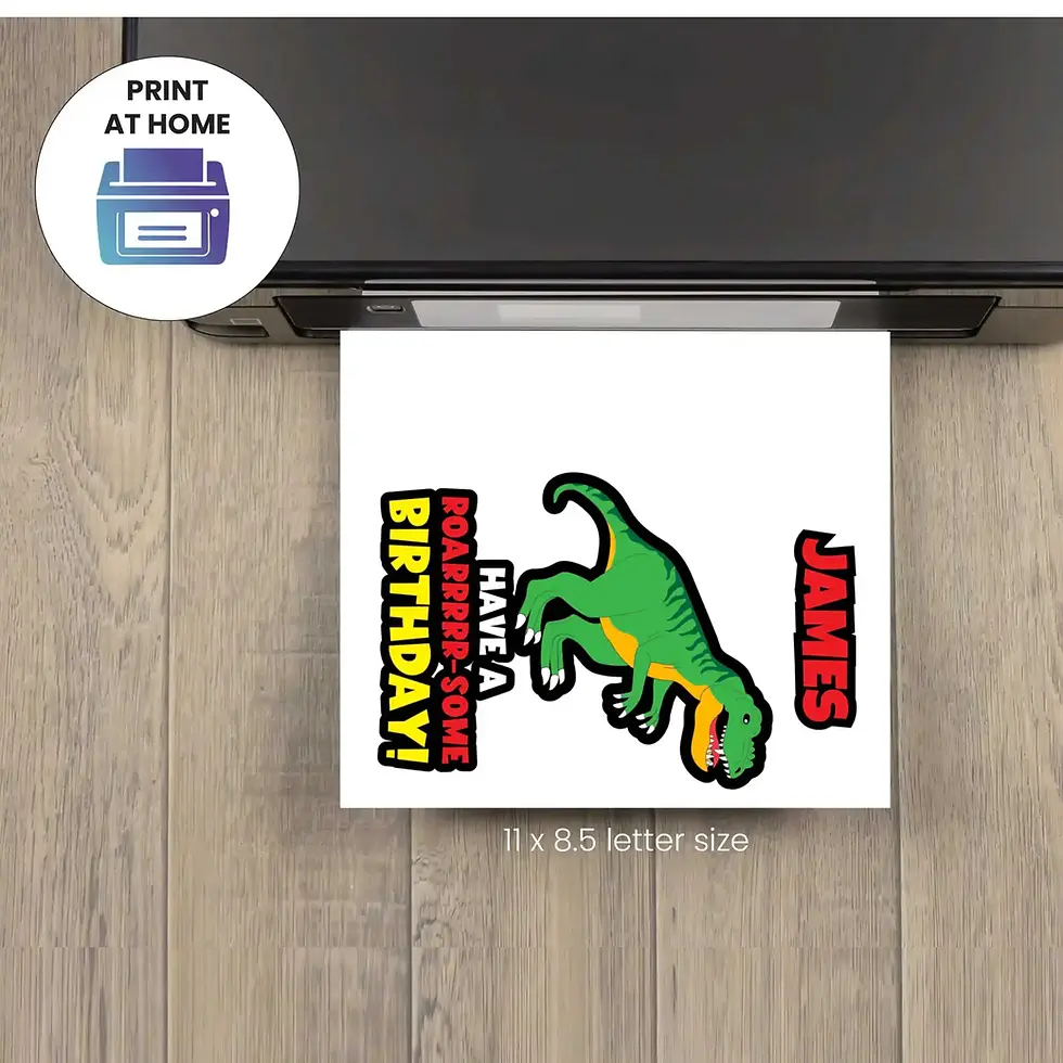 Thumbnail: Dinosaur Birthday Card - printing