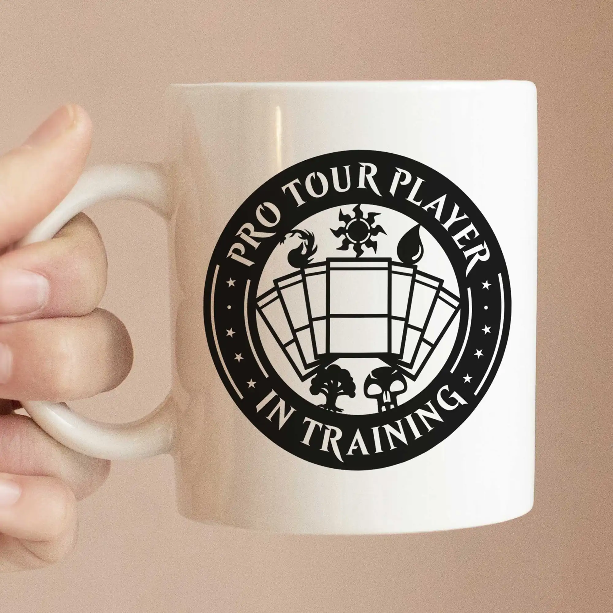 MTG mug- pro tour player in training