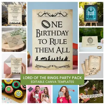 lord of the rings printable party pack