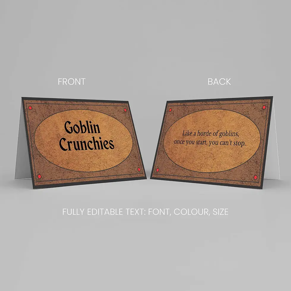 Thumbnail: MTG party Printable food labels front and back design