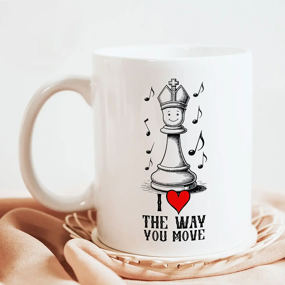 Thumbnail: Chess Mug on a boho style coaster