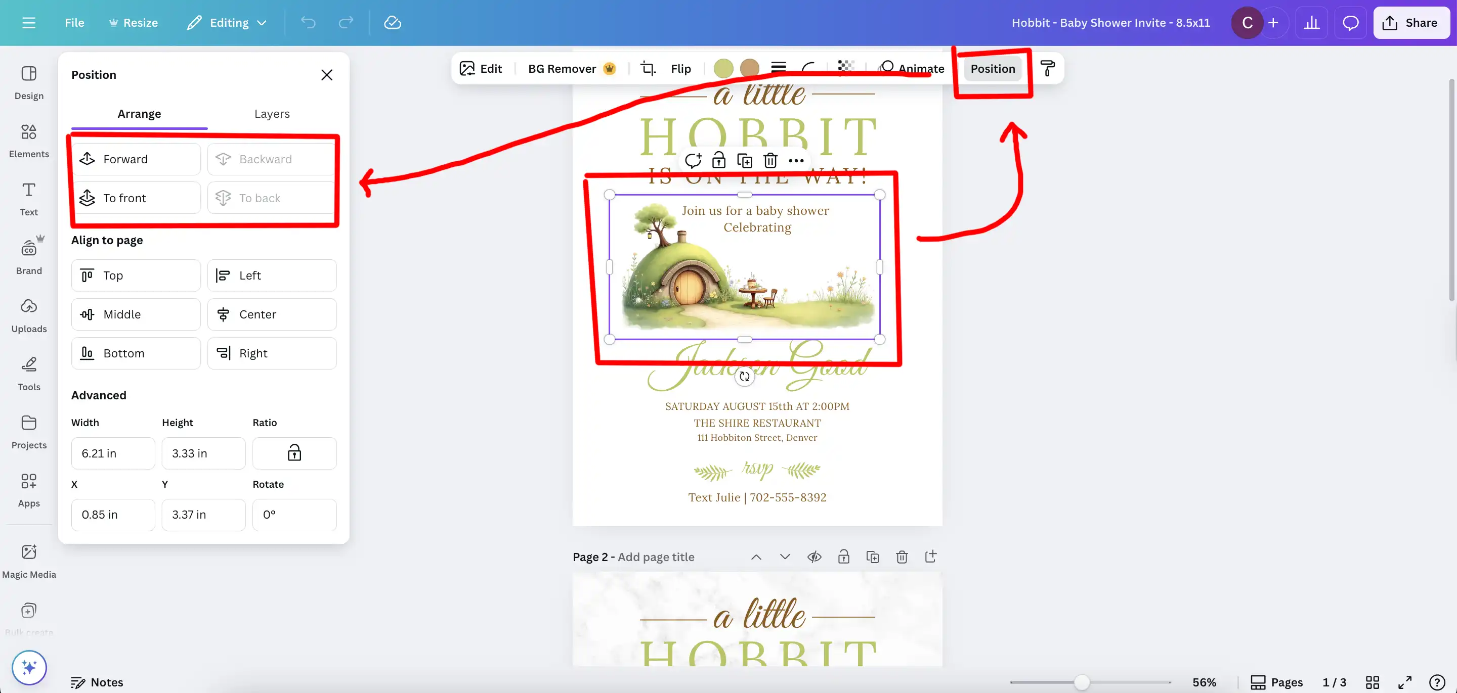organising layers in canva