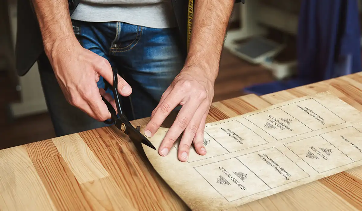 man cutting diy lotr party food labels