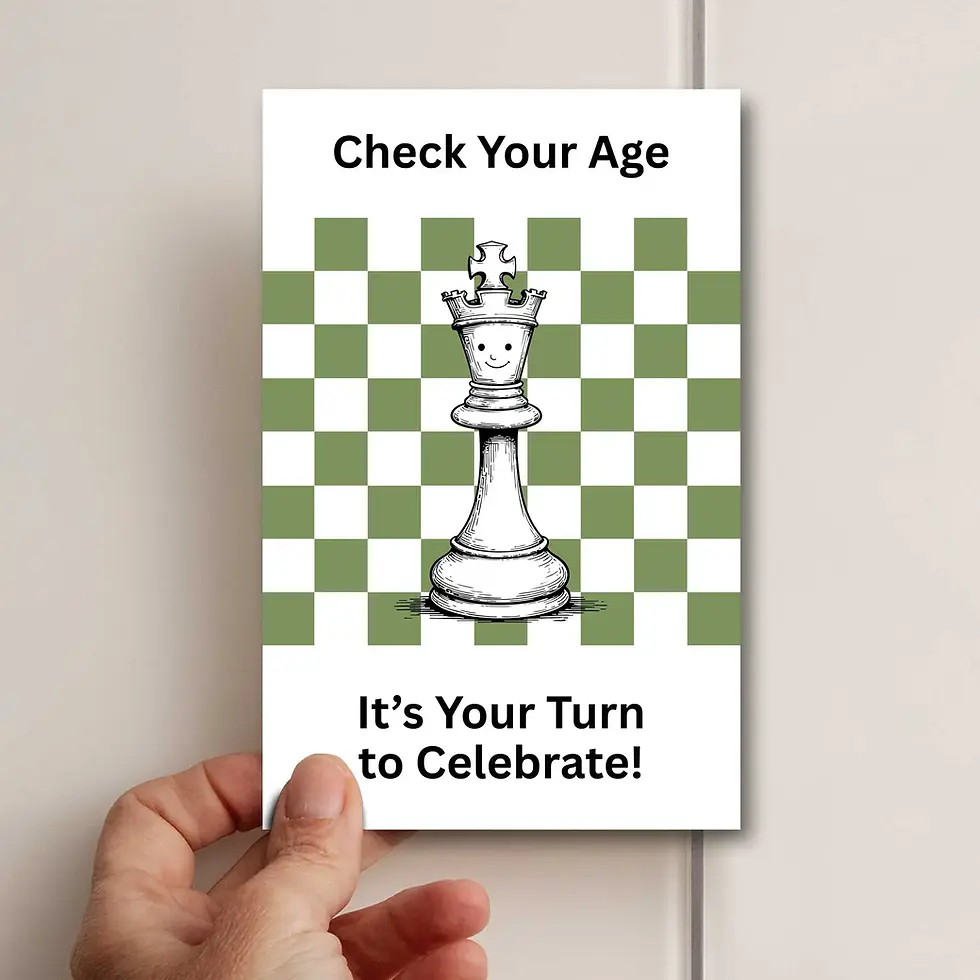 Thumbnail: hand holding a Chess Birthday Card - Editable Template