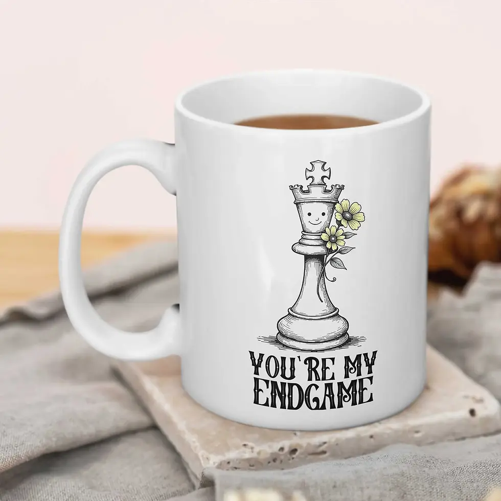 Thumbnail: Chess Mug Anniversary Gift on a stone coaster