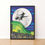 Thumbnail: Witch flying on broomstick over town, full moon
