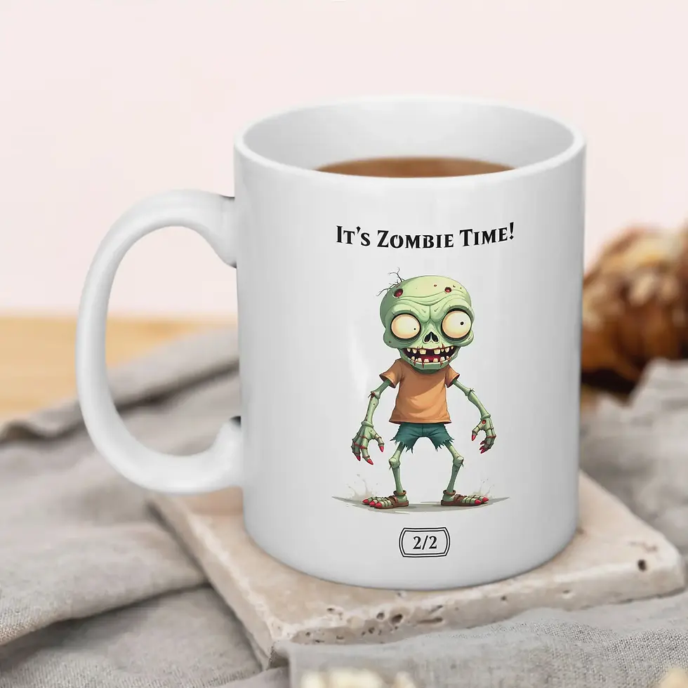 Thumbnail: MTG  Mug - Zombie Time on a stone coaster