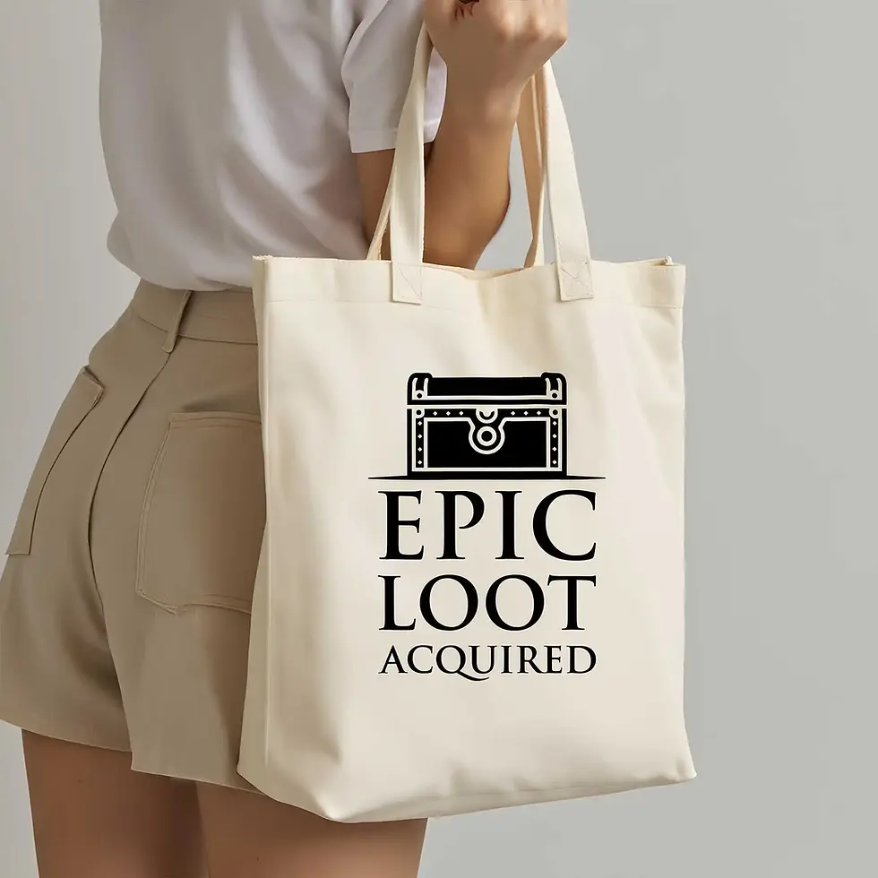 Thumbnail: DnD Tote - epic loot acquired - natural