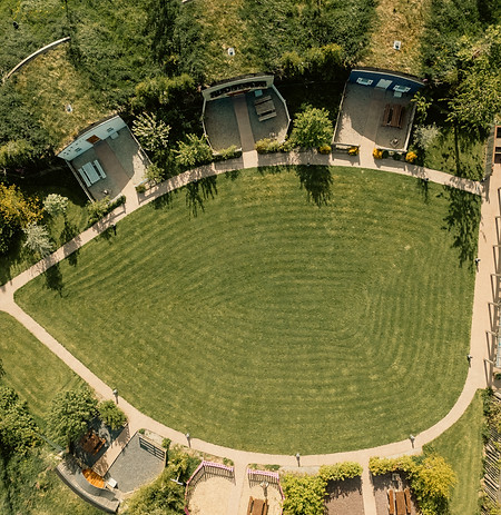 Aerial photography of glamping and tourism accommodation in Ireland
