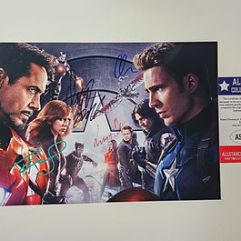 Robert Downey Jr. - Teal Ink / Chris Evans - Blue Ink - / Scarlett Johansson - Black Ink  / Elizabeth Olsen - Red Ink