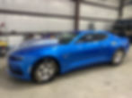 Blue Chevrolet Camaro customer vehicle detailed at Blue Water Auto Spa