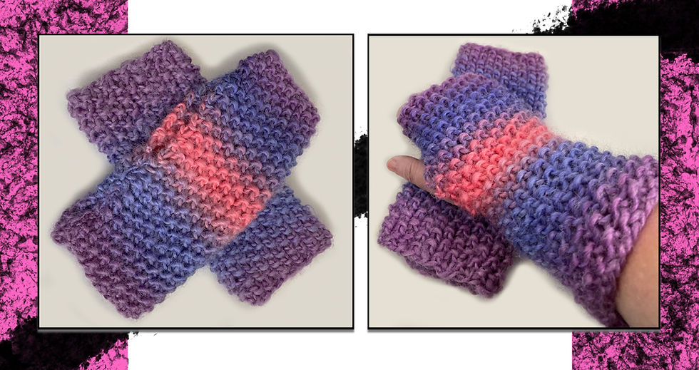 Purple/pink wrist warmers