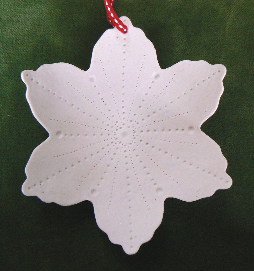 Thumbnail: Set of three Porcelain Urchin Snowflakes