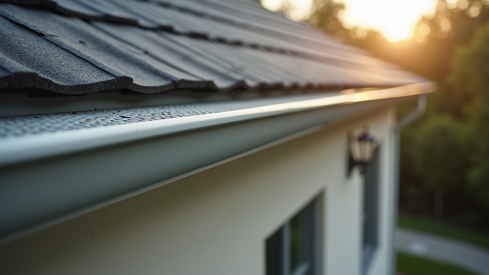 Close-up view of a gutter guard installed on a residential home