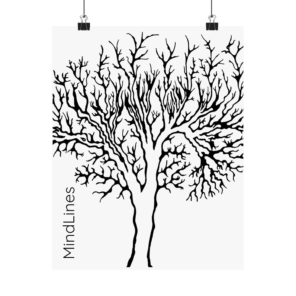 Thumbnail: Mindlines: Abstract Branch Tree Poster | Botanical Line Art, Minimal Wall Decor