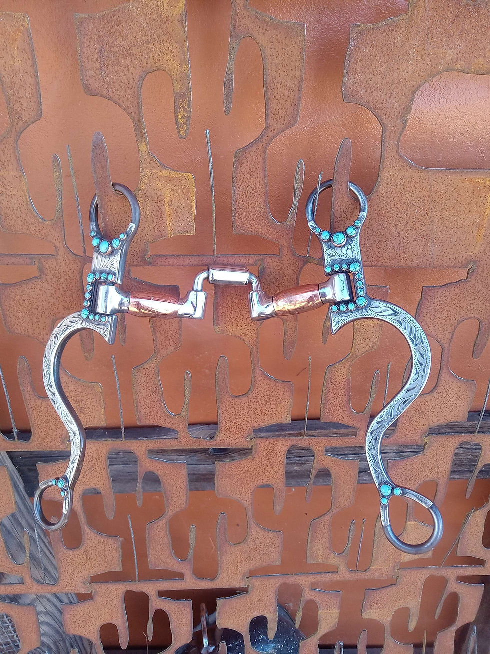 Turquoise and Silver Square Port Swivel Bit