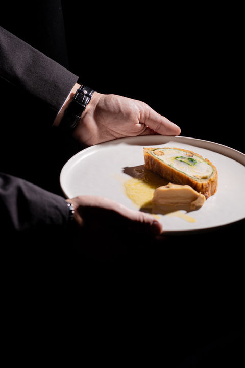 Chef’s signature dish served during a private dining experience at The Grotto by Lyla.