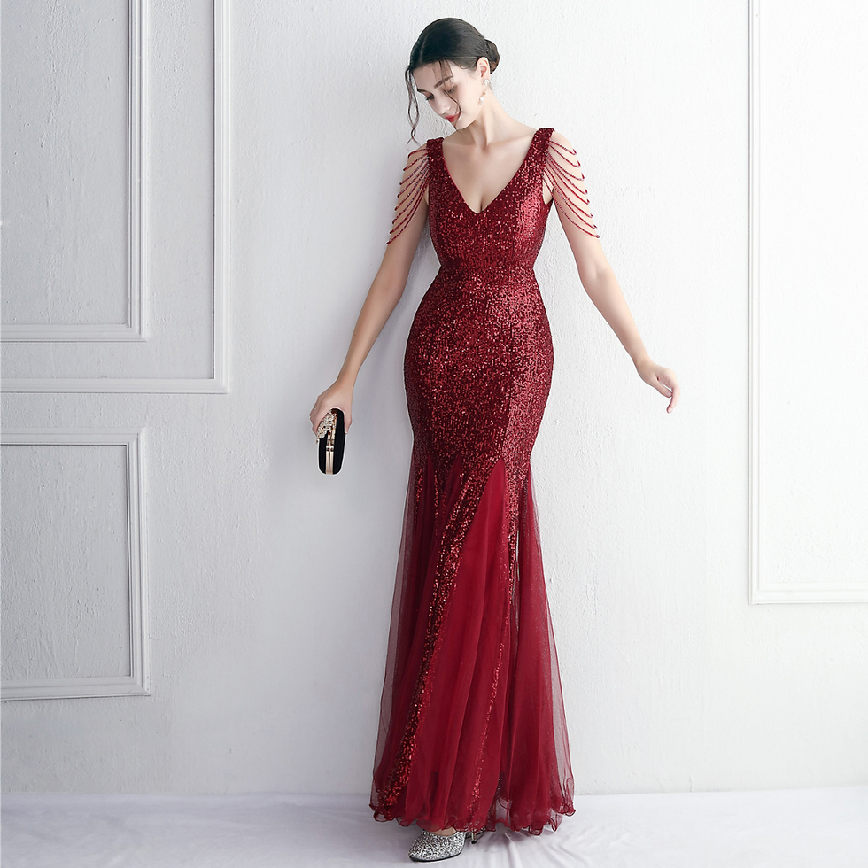 Miniatura: VESTIDO FRANKA CORTE SIRENA C/ESCOTE EN V C/PIEDRITAS